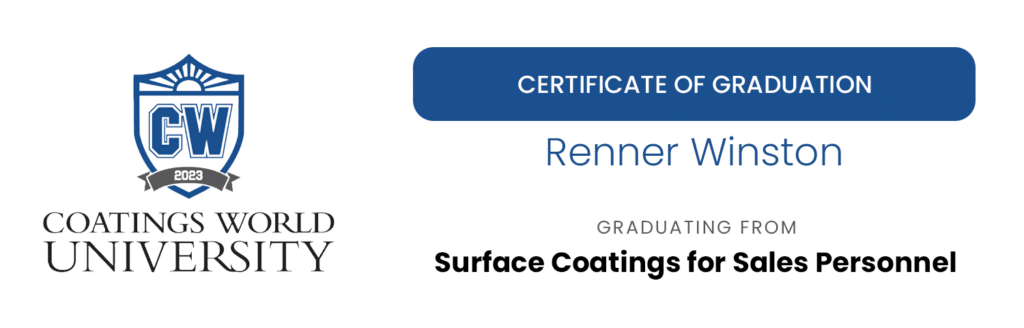 Certificate - Coatings University