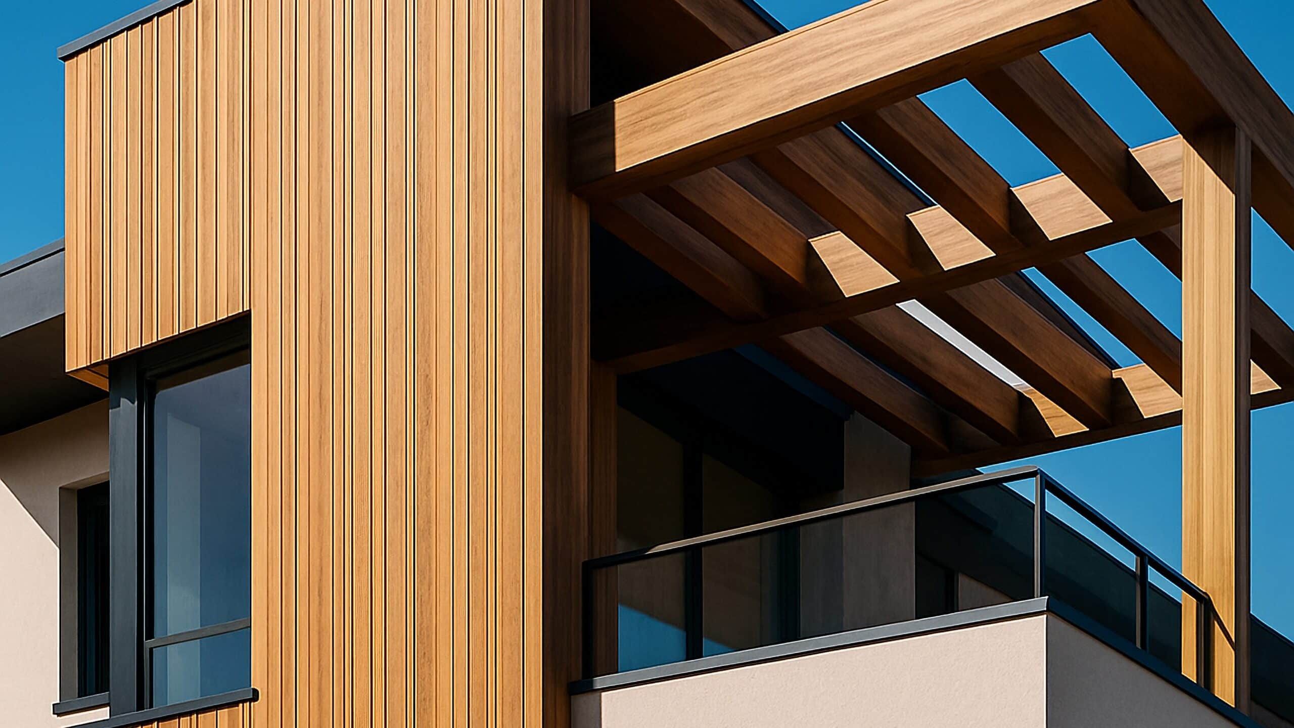 A,Photograph,Of,A,Luxury,Modern,Residential,Building,Showcasing,Architectural wood with exterior cladding and design elements